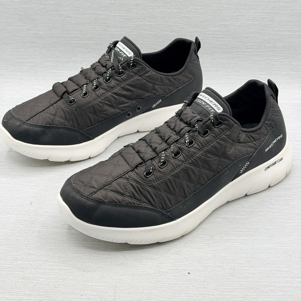Skechers Summits Cozy Fit Men's 10.5 Wide Black Walking Shoes Contour Foam